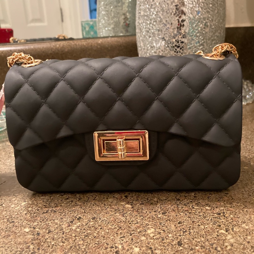 Black Quilted Crossbody